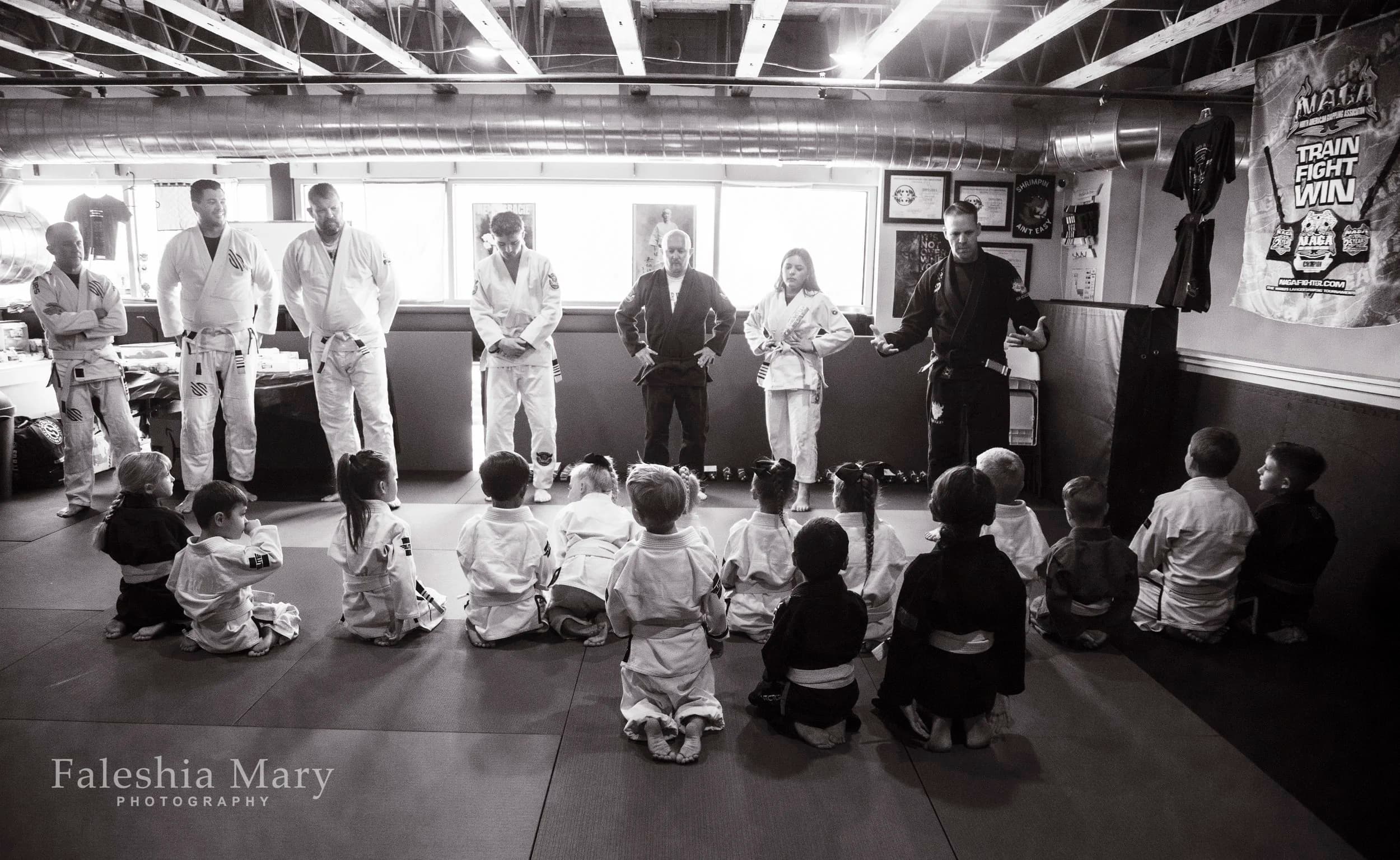 Belt promotion ceremony at Eagle Mountain BJJ Academy